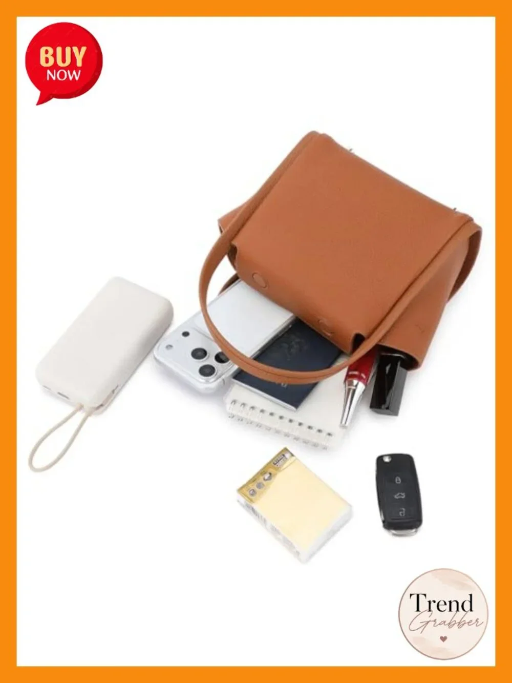 Top Grain Leather Mini Tote Bag - Top Handle Shoulder Crossbody Purse